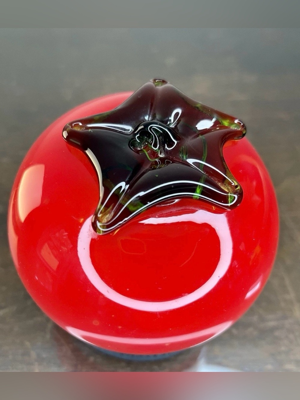 Vintage MCM Murano Style Tomato Studio Art Glass Hand Blown TOMATO